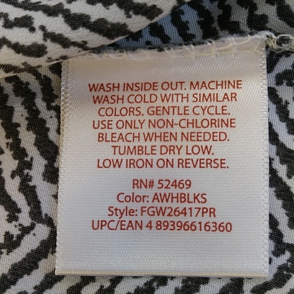 Faded Glory Polyester Tank Top 2X Black White 18W-20W - Picture 8 of 8